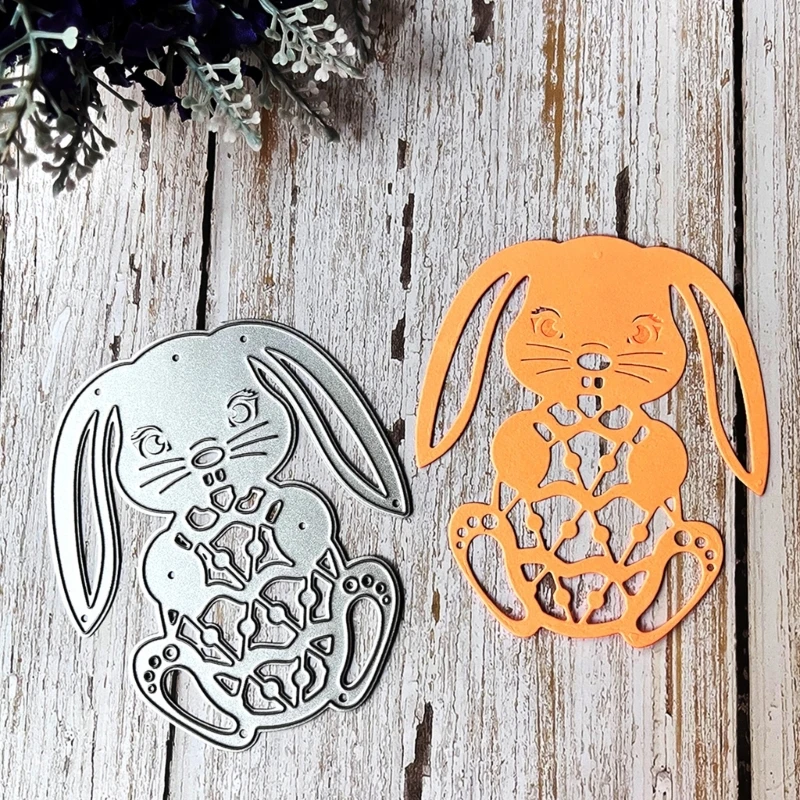 

T5EB Carbon Steel Mold Cutting Die Stencil Long Ear Bunny Embossing Stencil for Crafting/Scrapbooking/Embossing Decor Die Cut