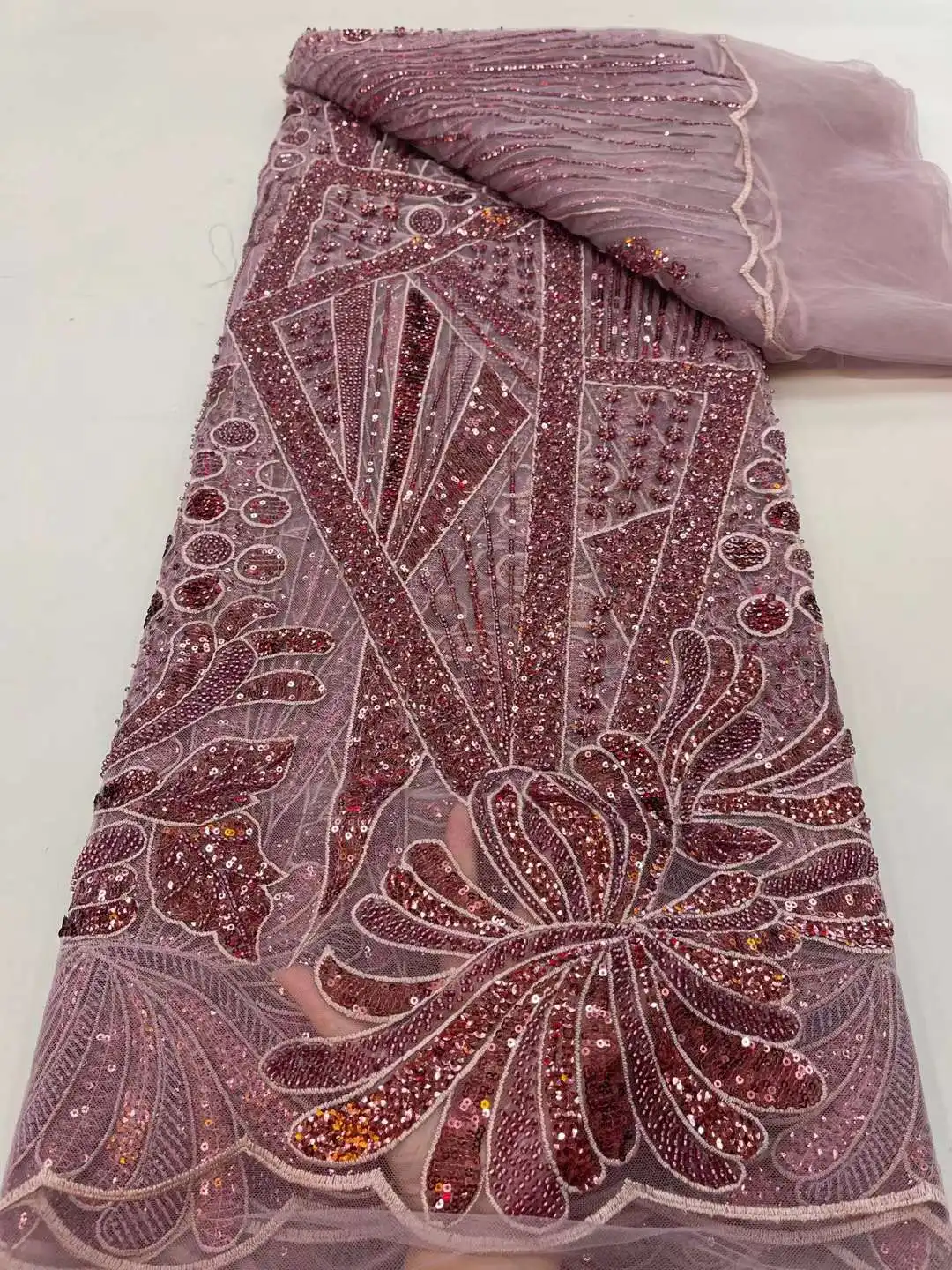 Белый красивый африканский материал с бисером французская вышитая Тюлевая сетка