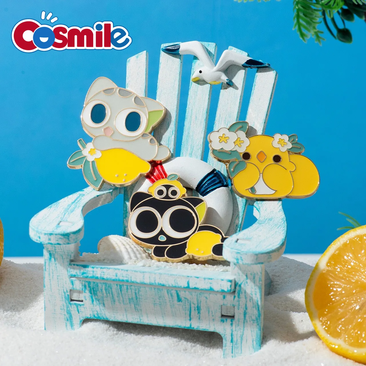 

Официальная летняя металлическая брошь с изображением легенды о Hei Fengxi Luo Xiaohei лимонного цвета, милый коллектор Аниме Косплей C