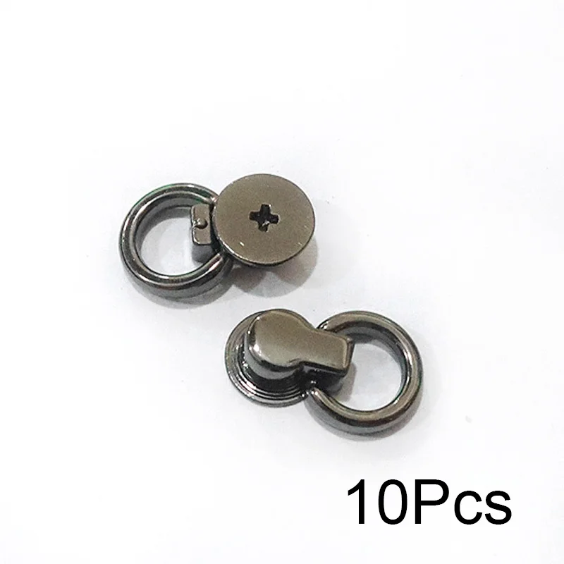 10pcs High Quality Swivel Head Clasp Bag Strap Solid Brass Nail Buckle Nipple Rivet Metal With Ring Leather DIY Accessories