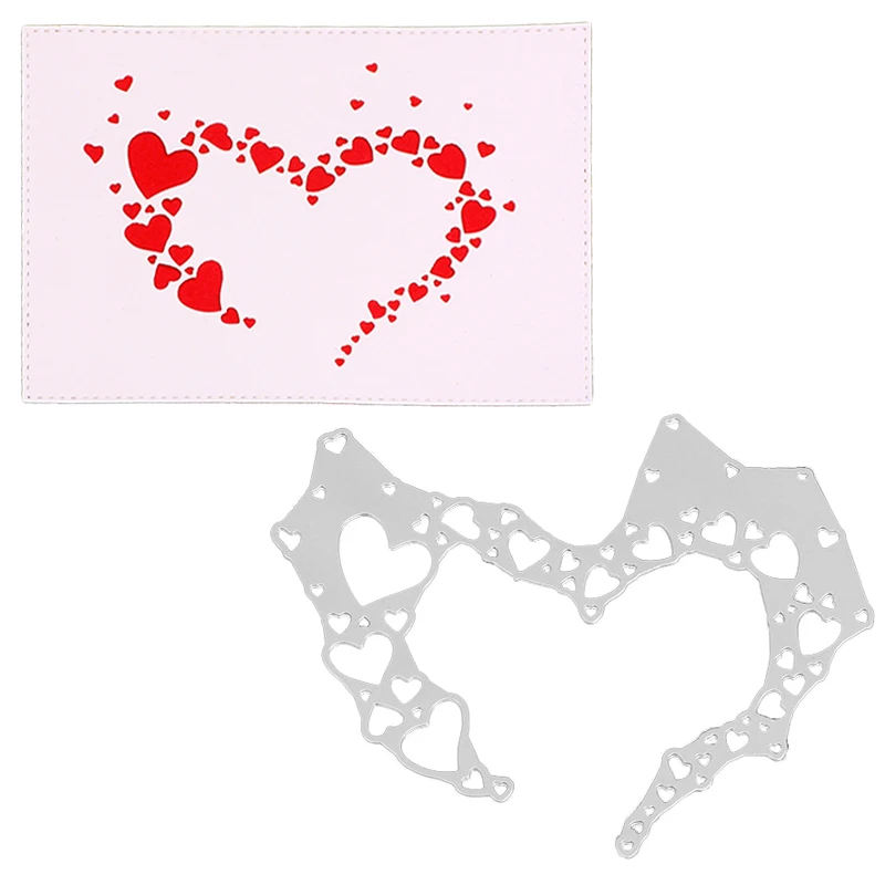 

Hearts Die Metal Cutting Dies Love Heart Shape Strip DIY Craft Paper Card Making Stencil dies scrapbooking nouveau arrivage 2021