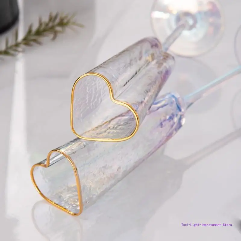 C63E 2 шт. флейта для шампанского изысканные стеклянные чашки с украшением в форме