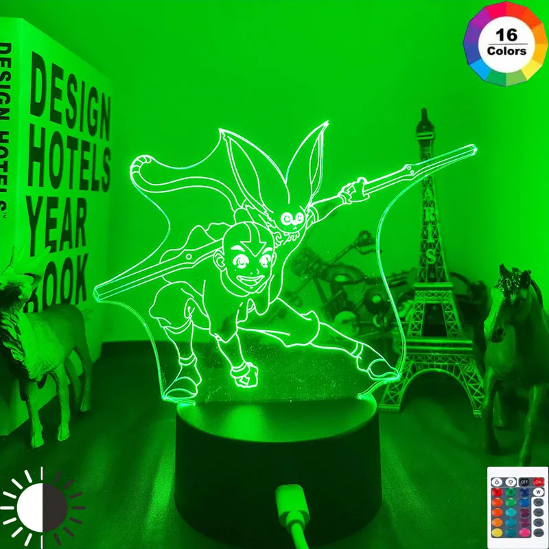 

Светодиодсветильник лампа Аватара манга, Последний Воздушный Бандер Aang для спальни, Декор, ночсветильник, подарок, акриловая аниме 3d лампа, ...