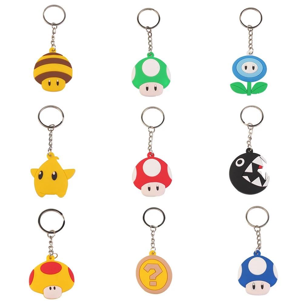 

Anime Figure Cartoon Super Mary Bros PVC Keychain Pendant Bag Key Ring Pendant Accessories Children's Toys Birthday Gifts