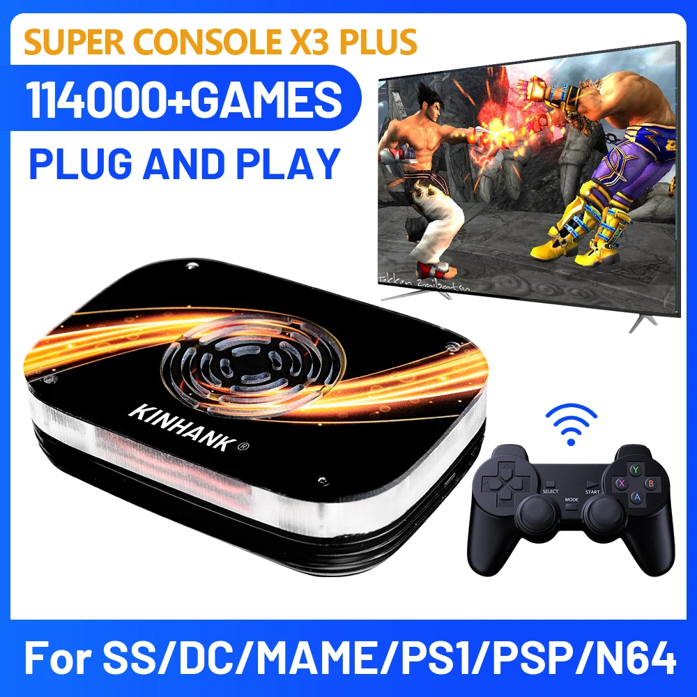 

Super Console X3 Plus Retro Game Console For PSP/PS1/N64/Sega Saturn/DC 114000+ Games4K/8K HD TV Box Video Game Player Dual Wifi