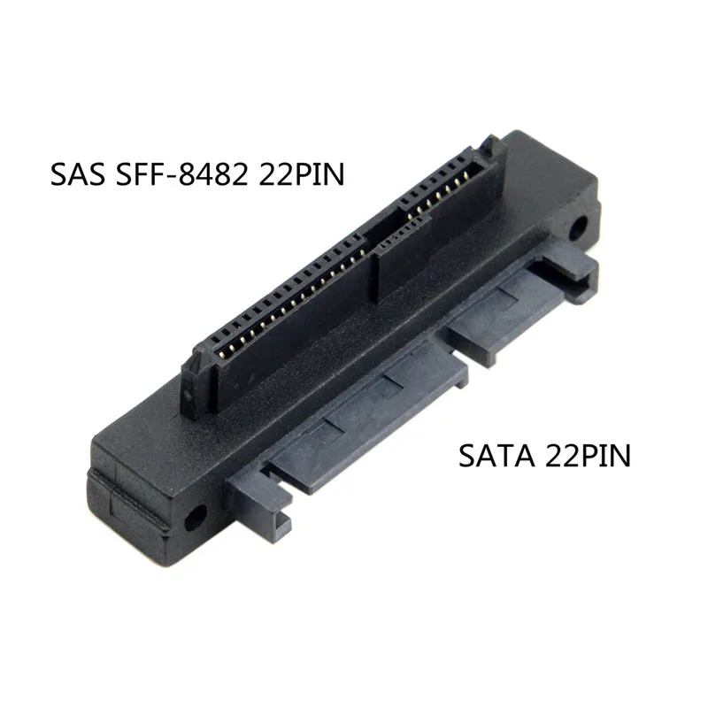 

SATA Hard Disk Drive Raid Adapter Right Angled 90 Degree SFF-8482 SAS 22 Pin to 7 Pin + 15 Pin Adapter black color