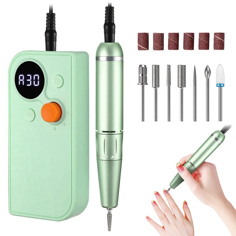 

Portable Nail Drill Kit Rechargeable Nail Machine Electric Cordless Efile Nail Drill Set With 7 Nail Bits