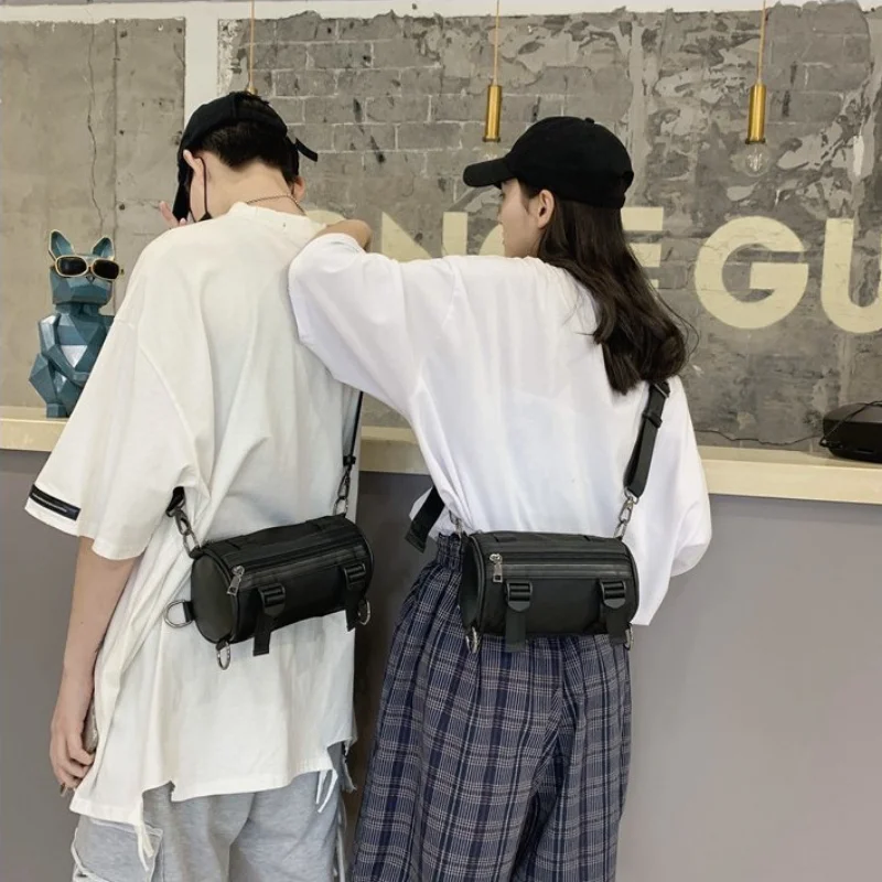 Women's Leisure Tide Brand Multi-functional One-shoulder Cylinder Bag Men's Fashion Japanese Crossbody Retro Fashion Travel Bags