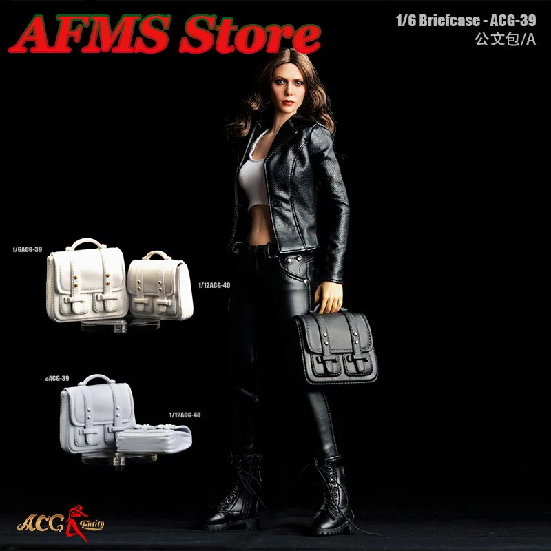 

ACG-39 1/6 1/12 Scale Female Scene Accessories PU Leather Briefcase Document Case Bag Fits 12 Inch 6 Inch Action Figure Doll