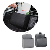 pu leather car air outlet hanging storage box for mobile phone bag car mobile phone holder auto interior decoration accessories