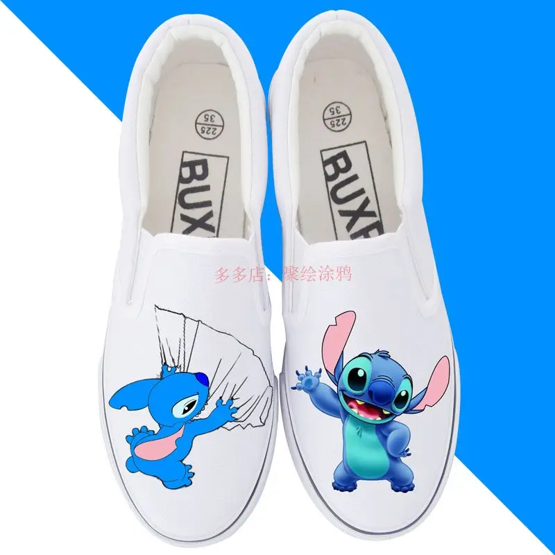 Disney Canvas Shoes Women's Stiffy High-top Black All-match Student Couple Low-top White Slip-on Explosions For Summer men shoes