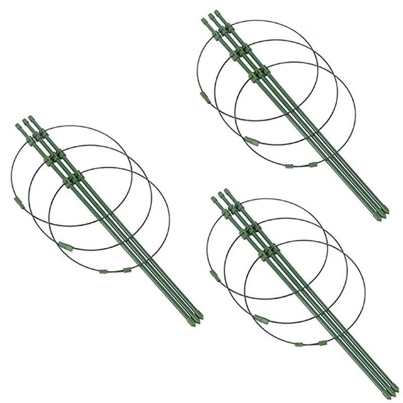 

18 Inch Climbing Plant Support Cage Tomato Cage With 3 Adjustable Rings,For Home Garden Climbing Tools (3Pcs)