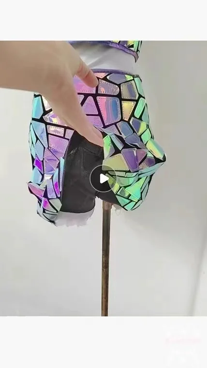 Женские топы и юбка с лазерным рисунком 2 предмета