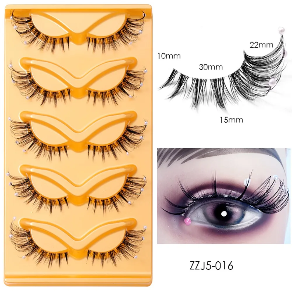 Женские прозрачные лисьи ресницы с ромбовидным наращиванием глаз толстые