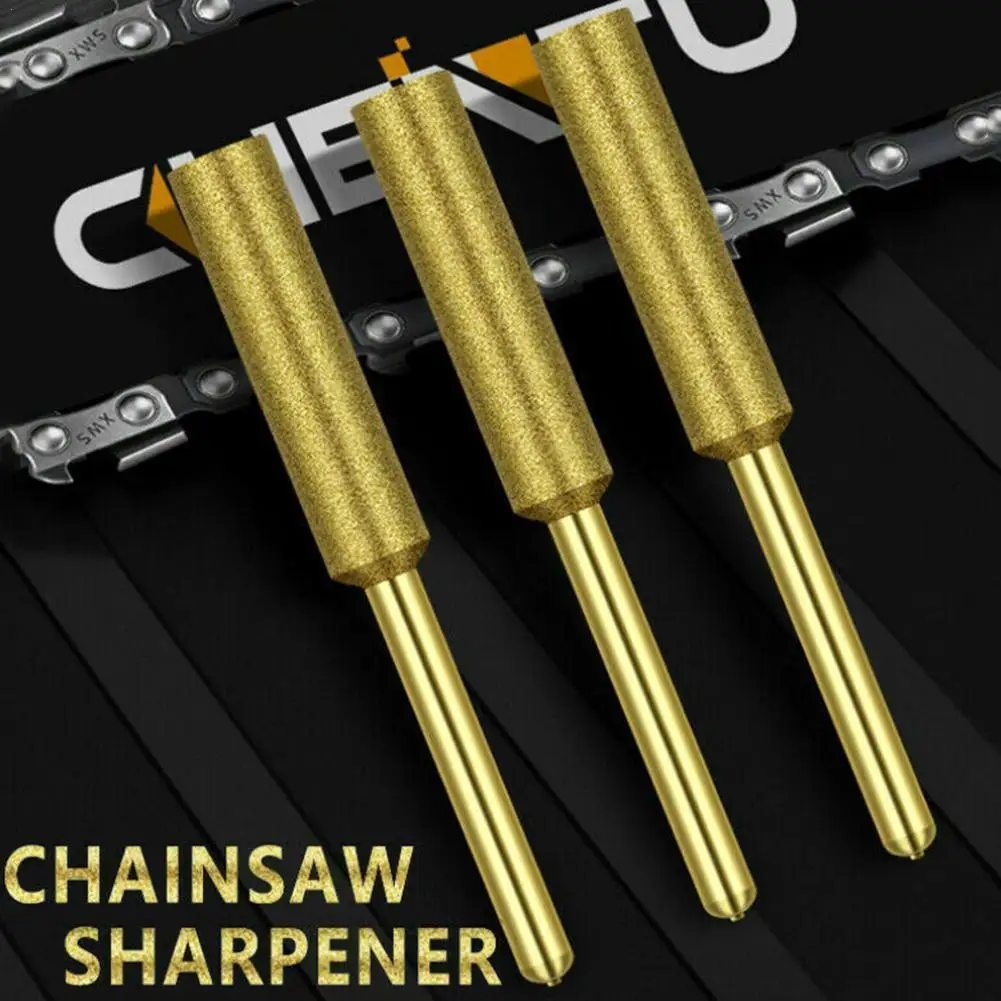 

6PCS Chainsaw Sharpener Stone File Diamond Coated Cylindrical Burr Electric Grinder Chain Saw Sharpening Carving Grinding Tools