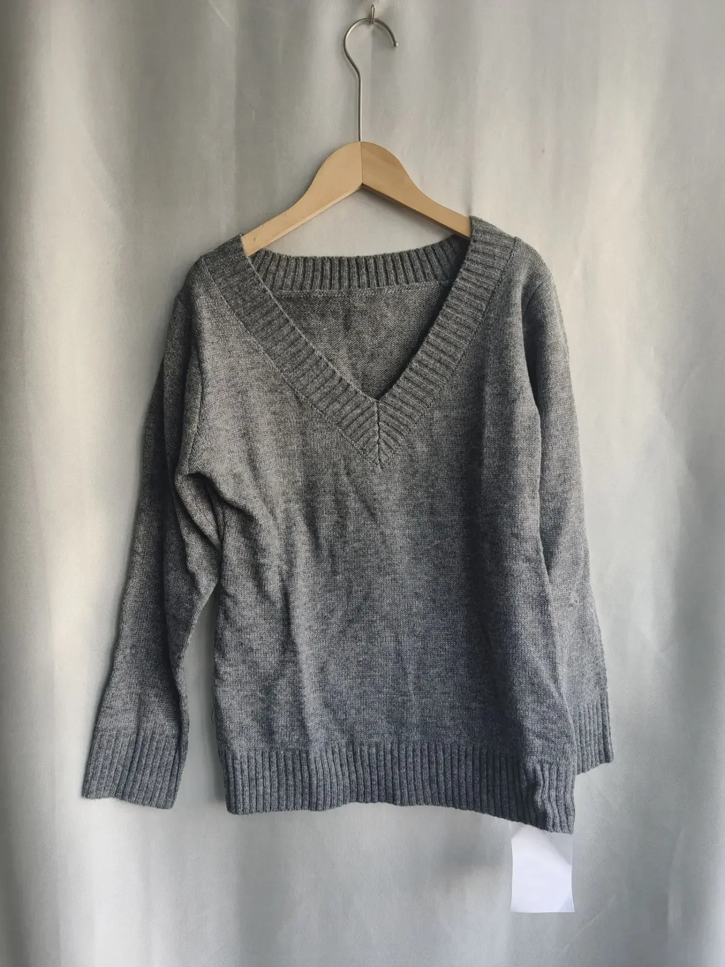 Модные винтажные вязаные топы с v-образным вырезом для женщин ранняя осень 2024