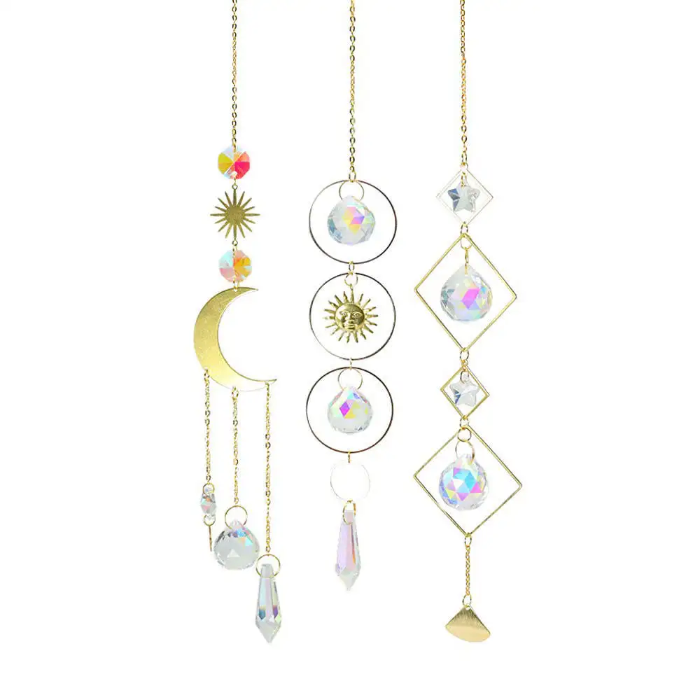 Rainbow Amethyst Ball Prism Pendant For Home Decoration Crystal Sun Catcher Devil's Eye Butterfly Decor