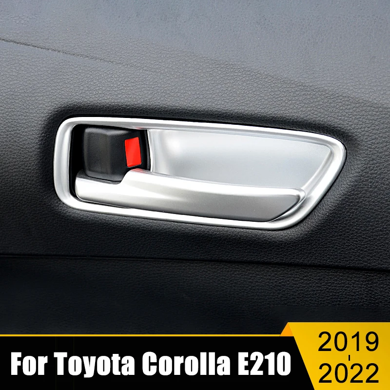 

ABS Carbon Car Inner Door Bowl Trim Frame Decorative Cover For Toyota Corolla 2019 2020 2021 2022 E210 12th Interior Accessories