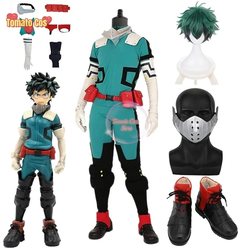 Midoriya Izuku Deku Battle Косплей Костюм Аниме My Hero Academia Сапоги Обувь Парик Унисекс