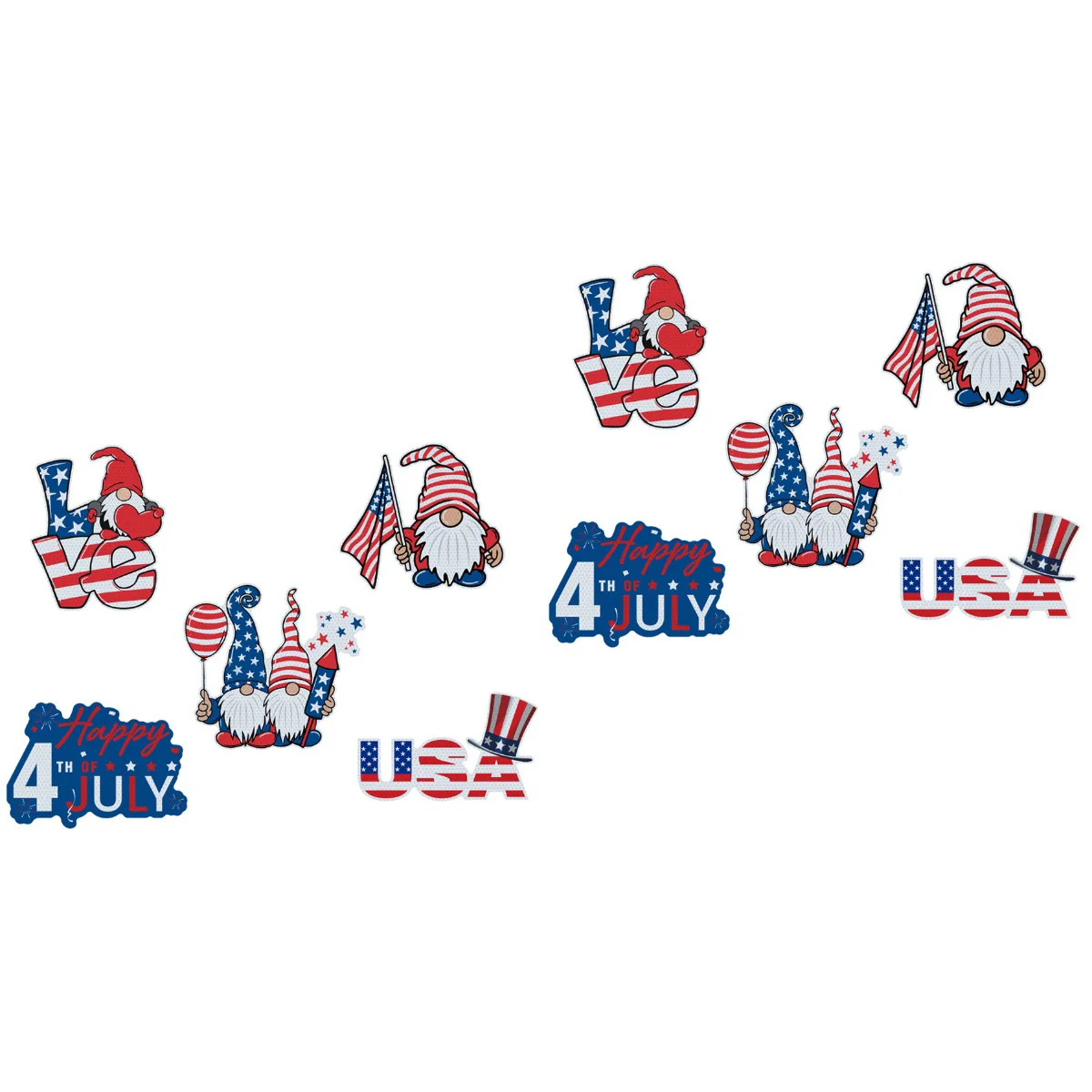 

Magnet Independence Day Refrigerator Fridge Sticker July Decor 4Th Magnets 3D Stickers Patriotic Gifts Adorn Photo Holder Gnome