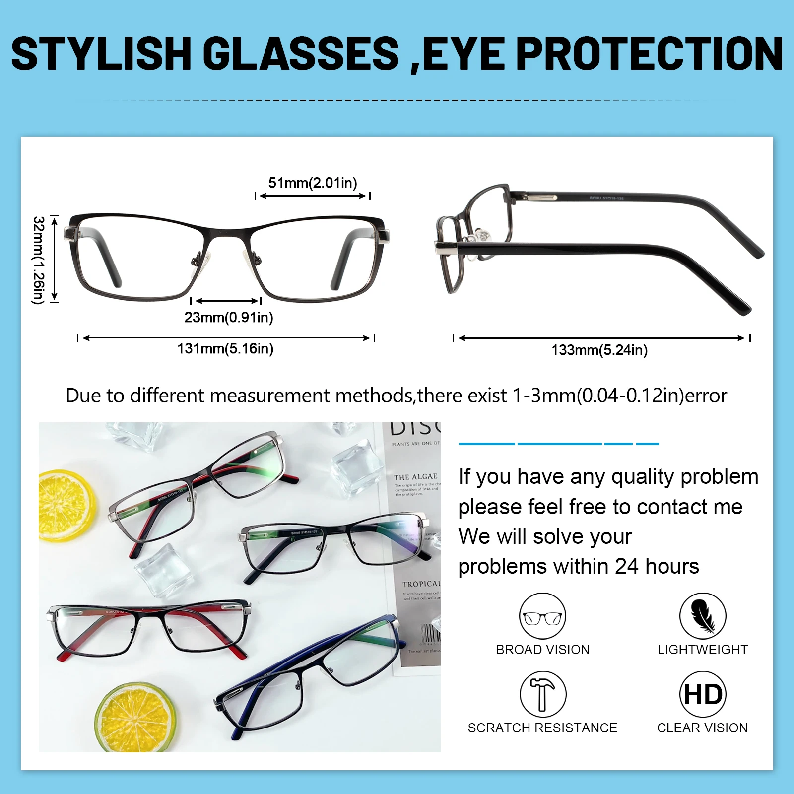 Оправа для очков чтения мужчин и женщин квадратная оправа ультратонкая