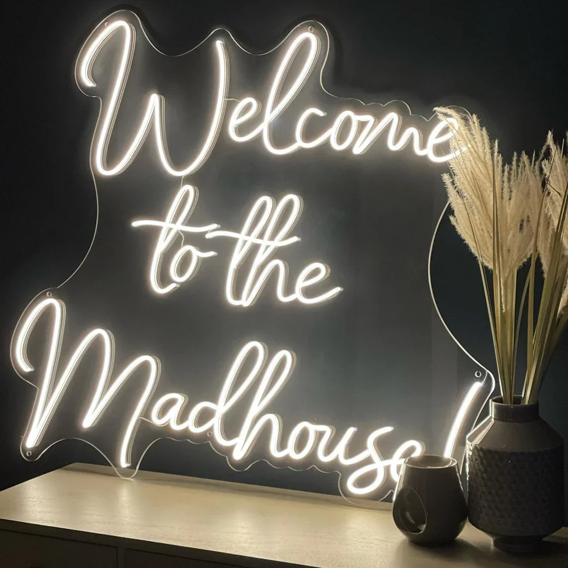 Led Neon Sign Custom Welcome to the Madhouse Néon Light Personalised Logo Birthday Party Wedding Decor Room Wall Night Lamp