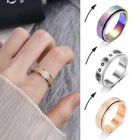 Мужское и женское кольцо антистресс, кольцо из нержавеющей стали в стиле панк y2k, ювелирное изделие, вращающееся кольцо для пары, свадебные кольца, 2021, трендовые подарки
