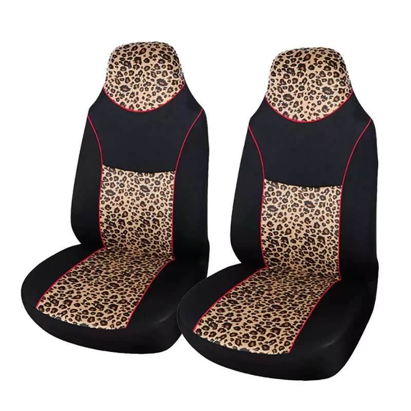 

Front Car Seat Cover Universal Fit for Most Bucket Seat Golden Leopard Print Car-Styling Fashion Car Accessories