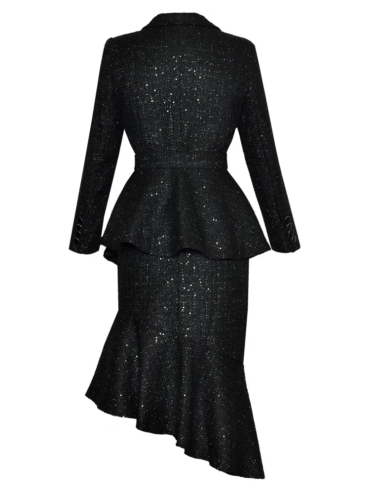 Комплект из двух предметов весна-осень высокое качество вечерние модные черные