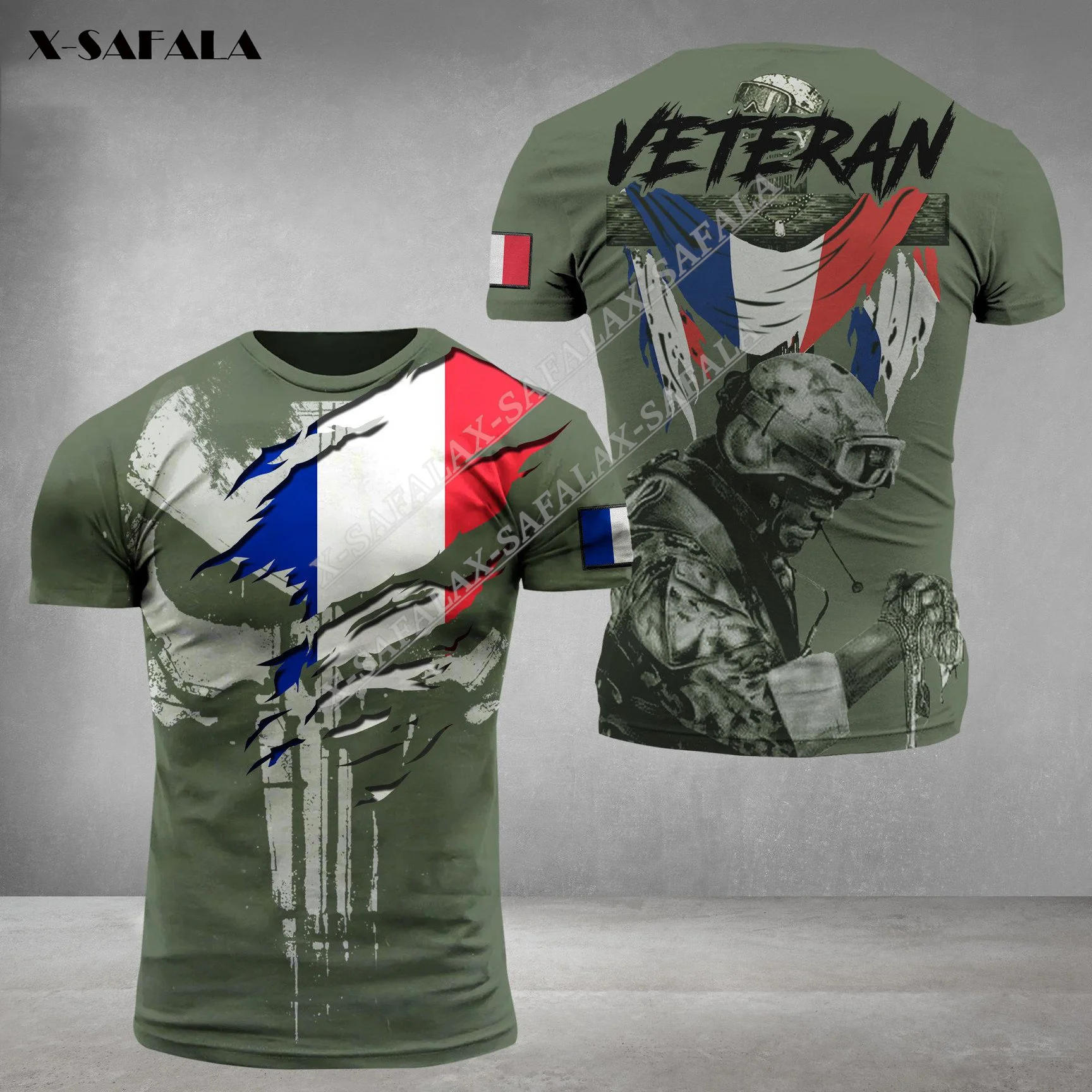 

Футболка мужская летняя сетчатая с 3D-принтом черепа солдата