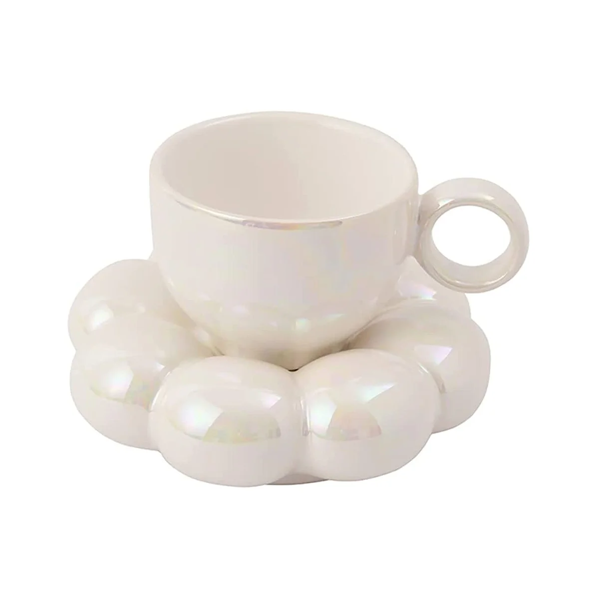 

Семейный набор с милой кружкой и блюдцем, керамическая кофейная чашка с подсолнухом и блюдцем, латте, чашки 6,7 унции, белый цвет