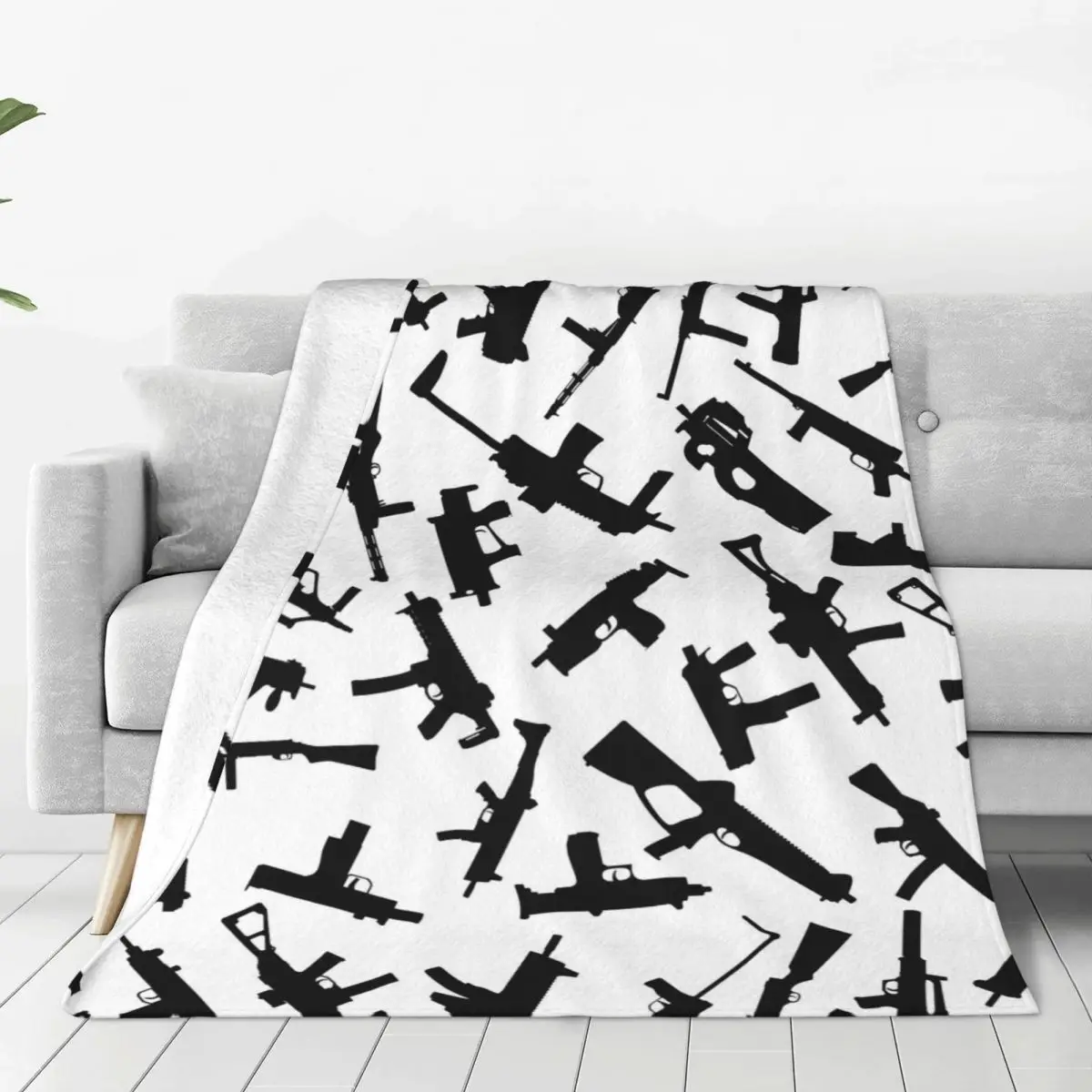 

Gun Sniper Weapons Blanket Coral Fleece Plush All Season Breathable Super Warm Throw Blankets for Sofa Travel Quilt