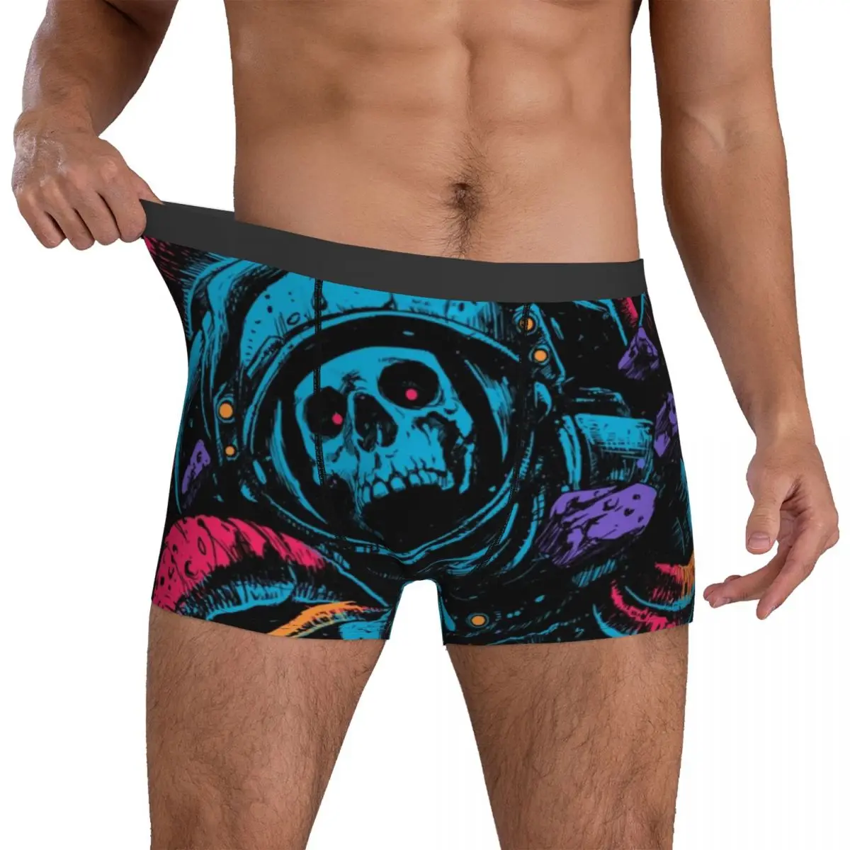 Horror Lost Underwear Skull Spaceman Comfortable Underpants Printing Boxer Brief 3D Pouch Male Plus Size Boxer Shorts