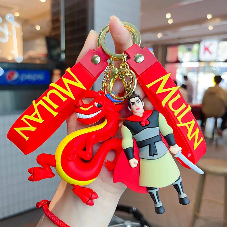 Новый мультяшный брелок для ключей Mulan с милым огненным драконом капельной
