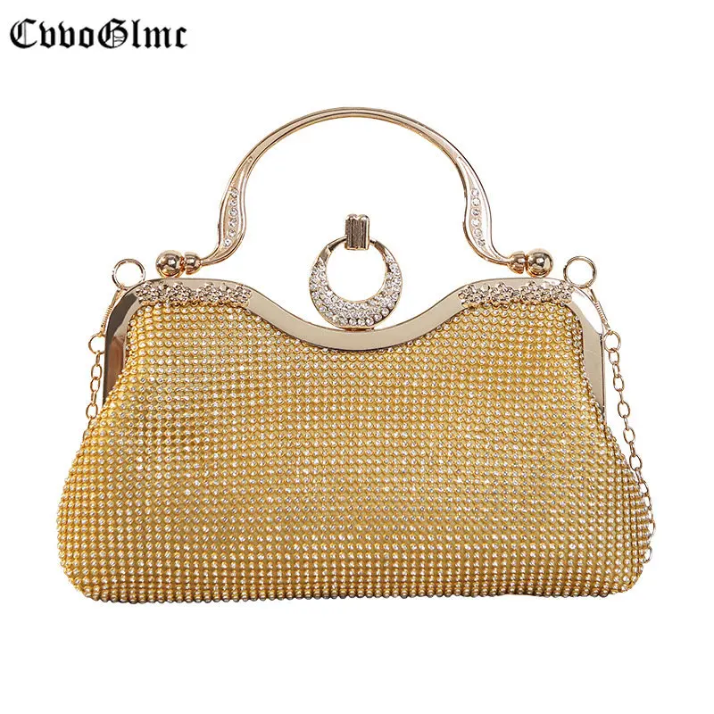 

CVVO GLMC Rhinestone Clutch Bucket Shoulder Bag Crystal Handmade Purses and Handbags Luxury Designer Evening Clutch Bag Purse