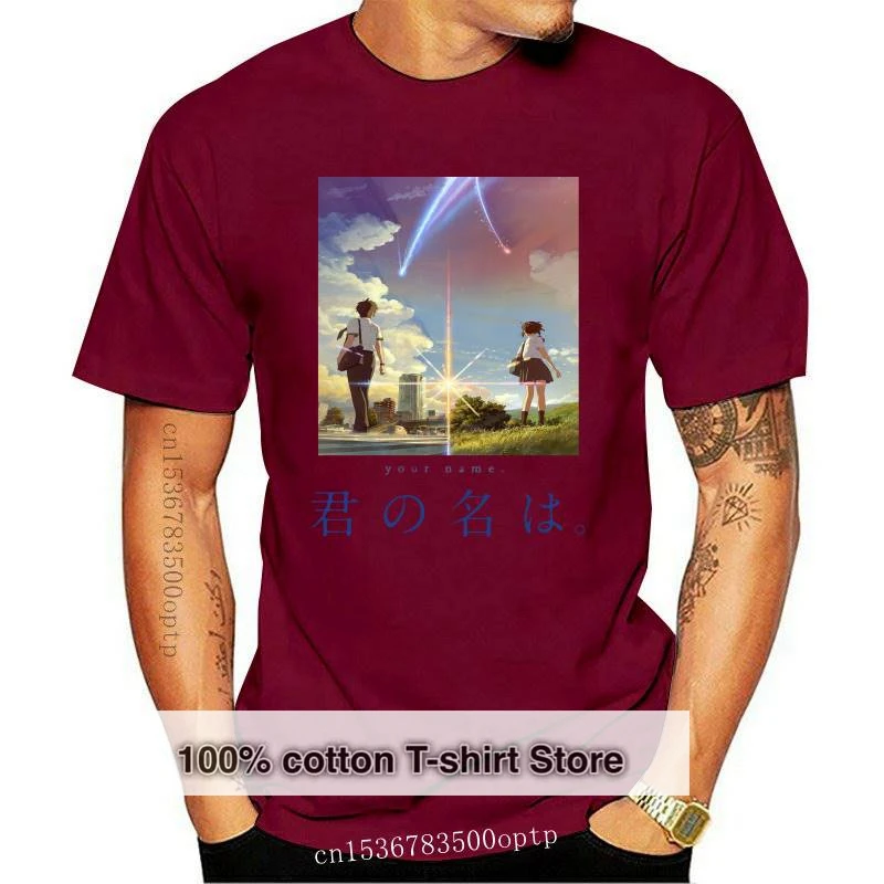 

New Funny Kimi No Na Wa Your Your Name T Shirt for Men Short-Sleeve Japan Anime Manga Printed T-shirt 100% Cotton Graphic Tee To