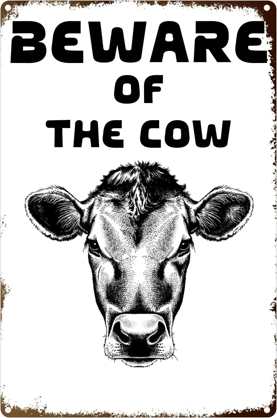 Bewre o Cows Wrnng Wll Decor Metl Sgn rm Country Br Resturnt Home Outdoor Decorton Murl 16x12 nch