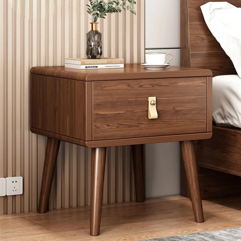 

Modern Bedroom Solid Wood Nightstands Shelf Closets Luxury Storage Cabinet Bedside Table Storage Cabinet Bedroom Furniture GGP