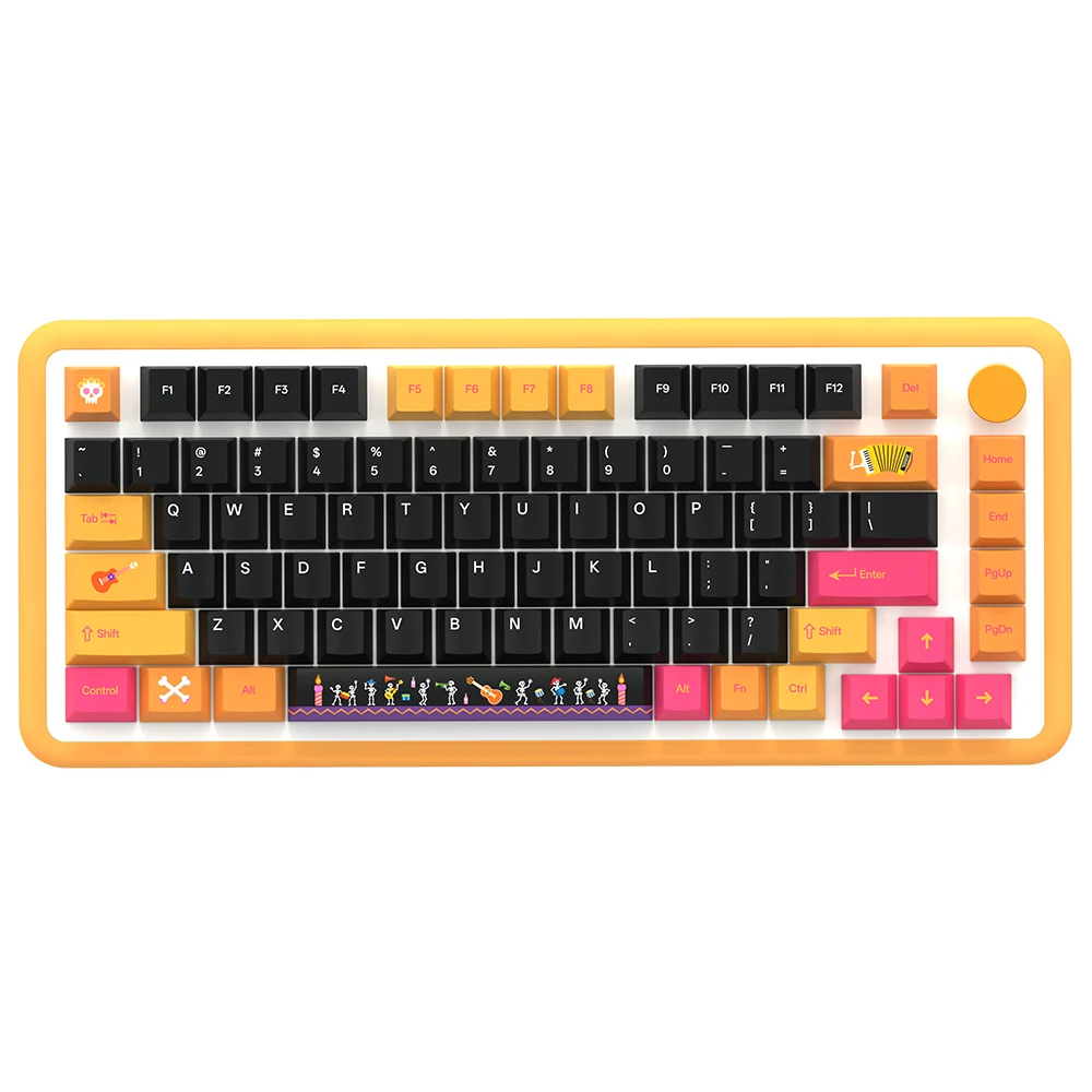 Кейкапы KYOMOT с тематикой Дня мертвых, PBT, профиль Cherry, с поддержкой корейского, японского и немецкого языков, для механических клавиатур с переключателями MX, для сборки своими руками. (art.: 3920dd00a8a06) - 3920dd00a8a06