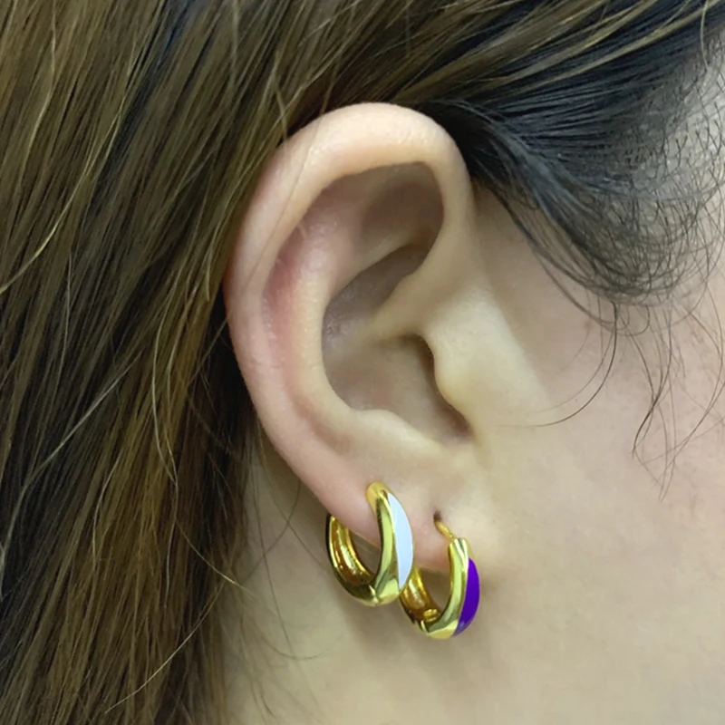 

AETEEY Koren Enamel Oil Drip Wide-faced Hoop Earrings for Women 2023 Trend Minimalist Colorful Huggie Piercing Ear Jewelry Gifts