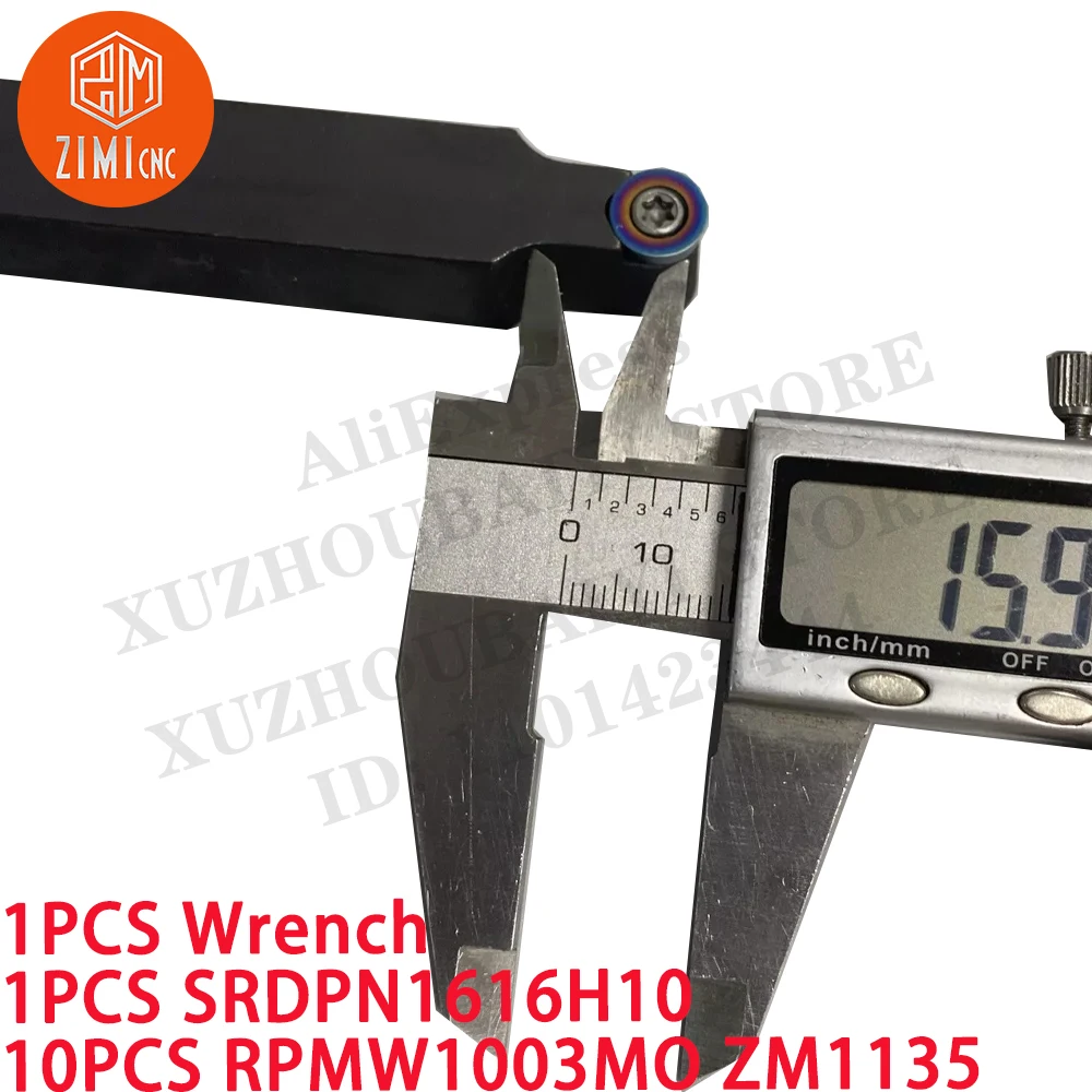 1PCS SRDPN1616H10 16 мм держатель токарного инструмента + 10PCS RPMW1003MO ZM1135 карбидные пластины