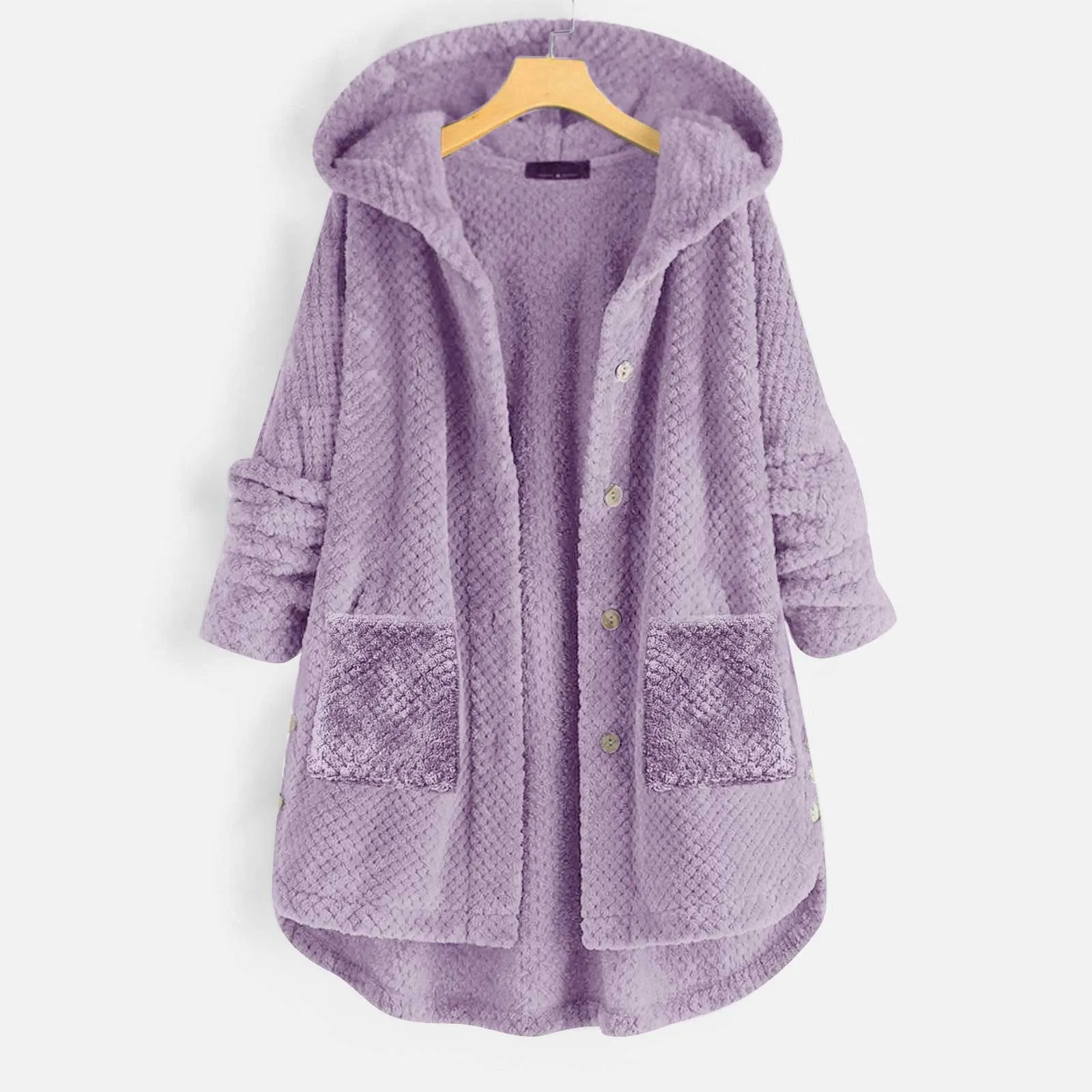 

Women Winter Coats Plus Size Oversized Jacket With Hood Pockets Buttons Fall Jacket Warm Outwear Breathable Soft Coats For