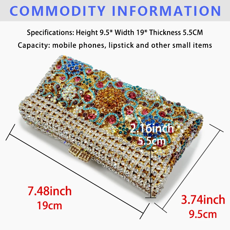 Новейший женский клатч с камнем для свадебной вечеринки рождественский подарок