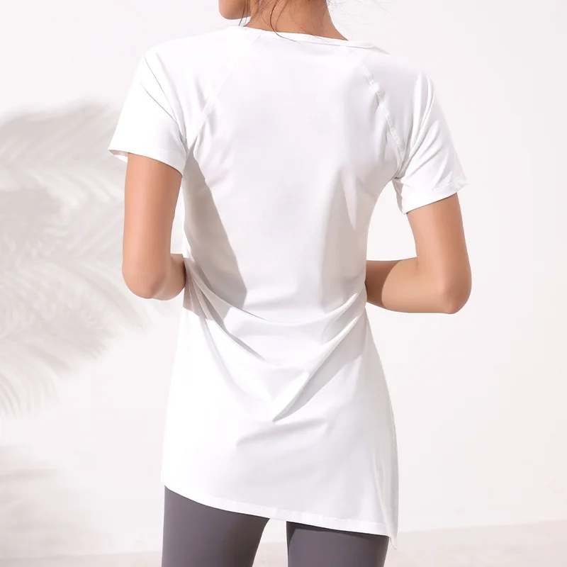Yoga Sports Short-Sleeved Sexy Women's Quick-Drying Fitness Clothes Running Casual Slimming Tops Exercise T-Shirts GYM Wear