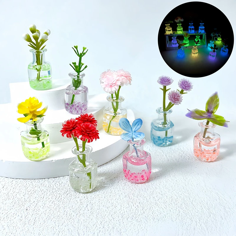 1 шт. имитация светящихся квадратных горшечных растений в бутылках украшение
