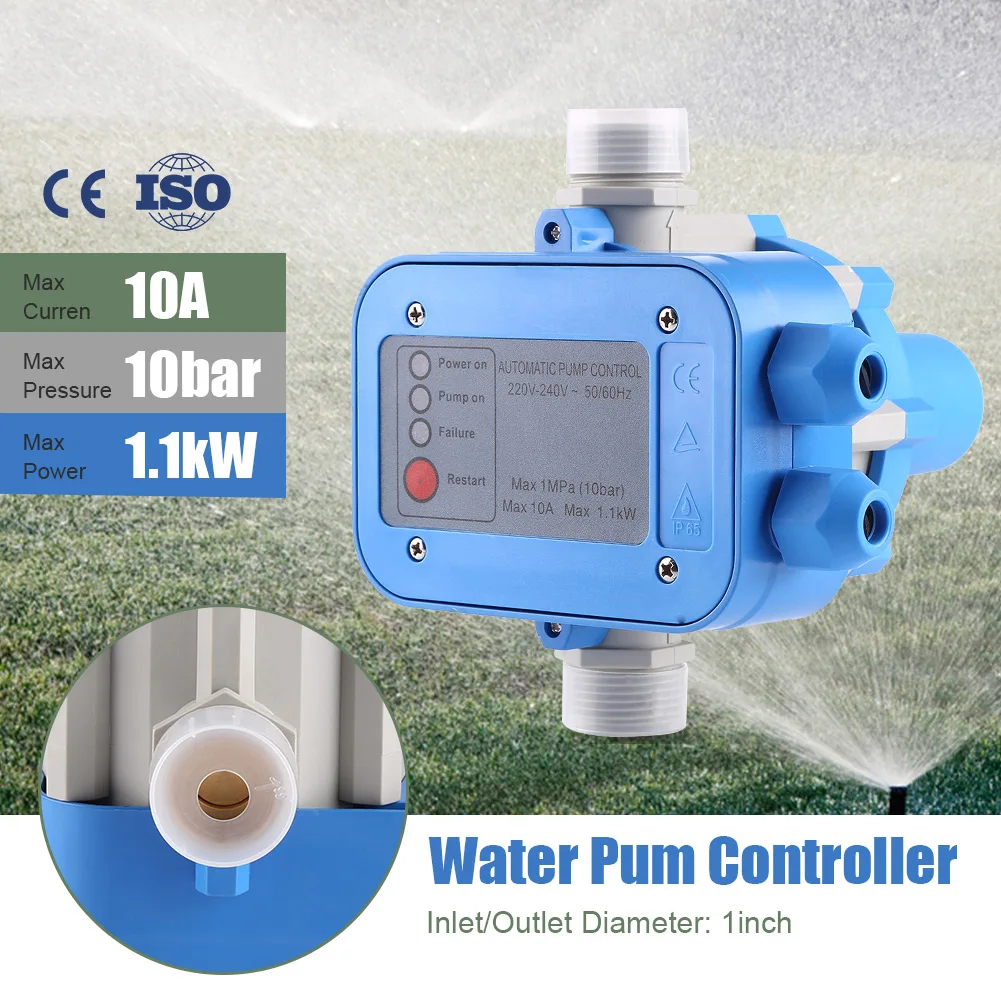 

Автоматический датчик давления для водяного насоса WINSOME, 220-240 В, автоматический блок управления, электронный переключатель для использования в помещении или во дворе