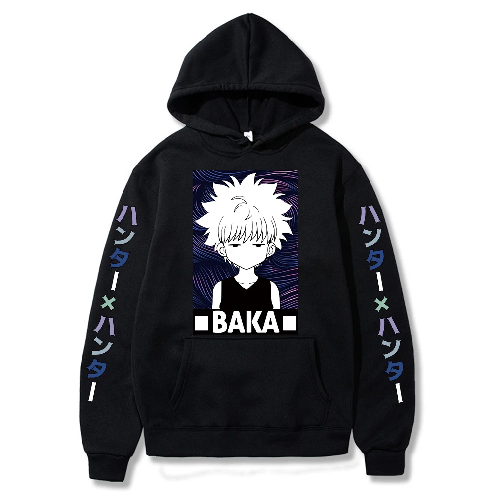 

Hunter X Hunter Cute Anime Printed Hoodie Woman 2021 Comfort Killua Baka Harajuku Casual Hoodies Fashion Lace-up Women Hoody