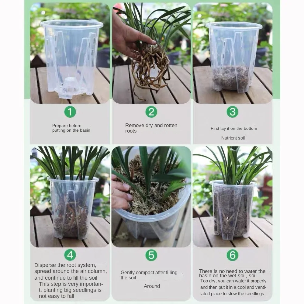 Прозрачный цветочный горшок Круглый квадратный пластиковый для растений с