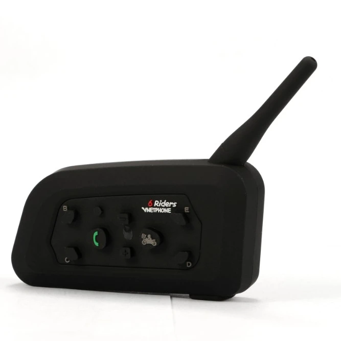 

Motorcycle Helmet V6 BT Wireless Headset 1200M Intercom Range 6 People Intercom Headset for Sale