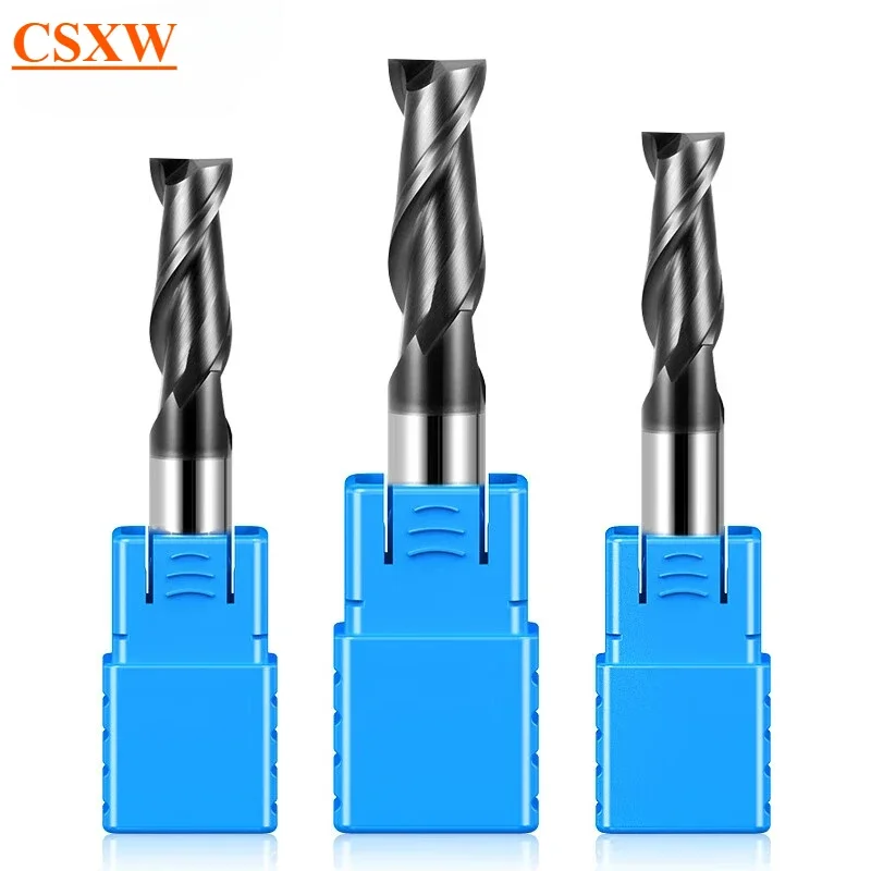 

Фреза с покрытием из сплава, вольфрамовая сталь, обработка с ЧПУ, 2-лезвые концевые фрезы, оптовая продажа, комплект верхних фрез, фрезерные станки